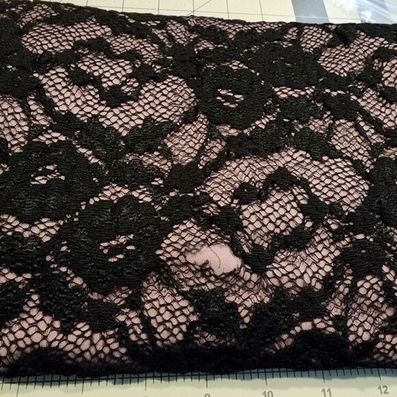 90s Y2k Vintage Black w/ Purple Midi Lace 3/4 Sleeve Whimsy Goth Dress - Picture 9 of 10